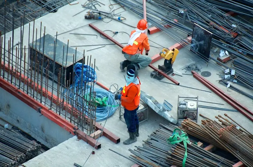 Construction workers on a job site